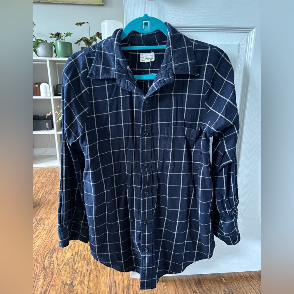 Urban Renewal Navy Plaid Button Down Shirt